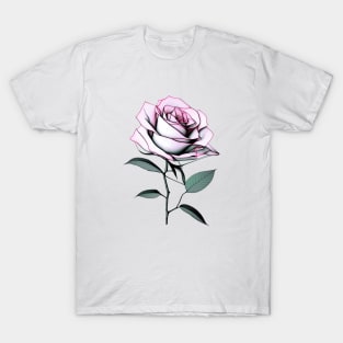 Pretty Pink Geometric Rose Lover Flower for Women, Teens and Girls T-Shirt